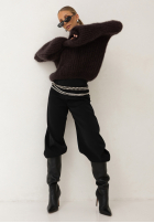 Moherowy Sveter z szerokimi rękawami Cocomore Cloudly čokoládový