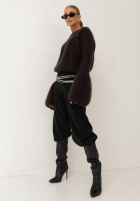 Moherowy Sveter z szerokimi rękawami Cocomore Cloudly čokoládový