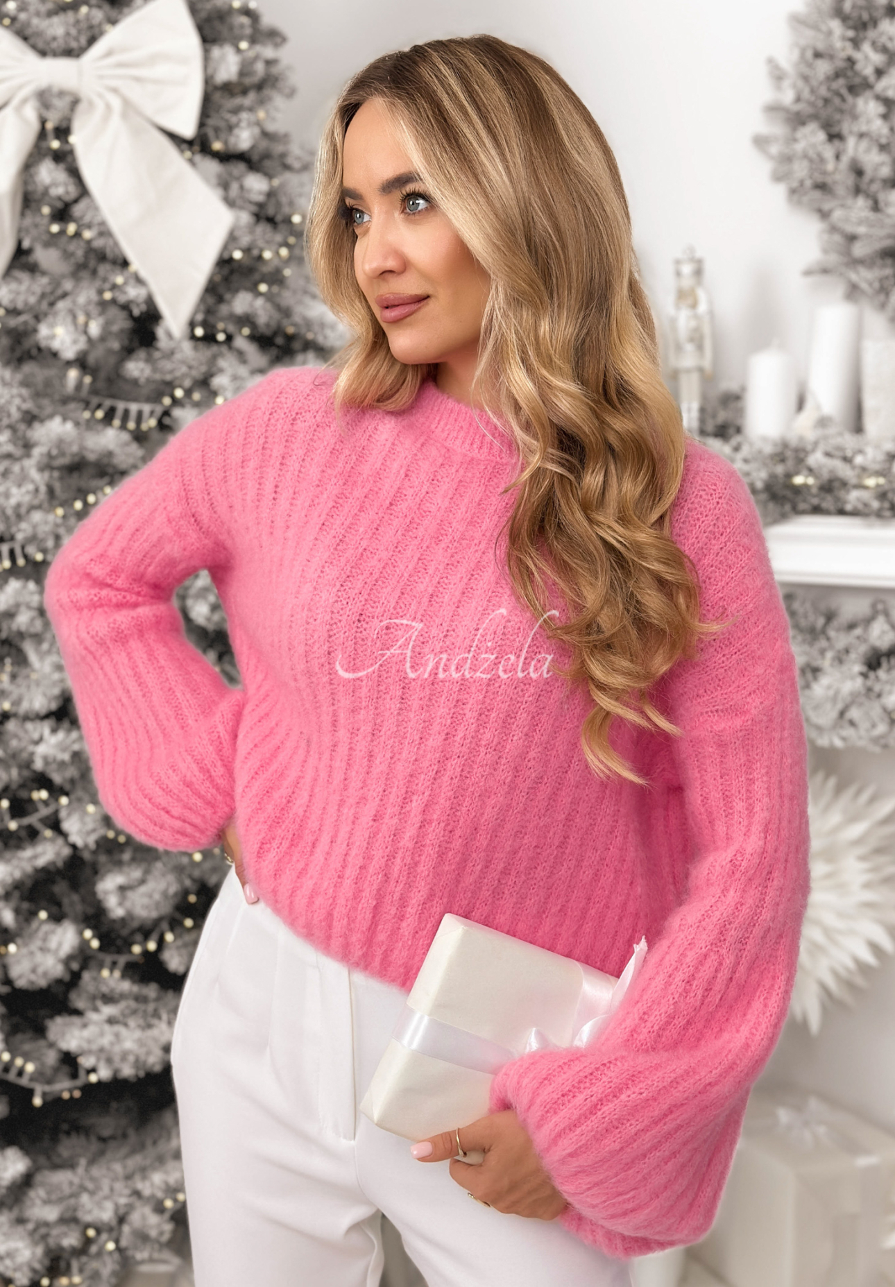 Mohérový sveter so širokými rukávmi Better Than That ružový