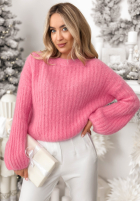 Sveter z szerokimi rękawami Better Than That ružový