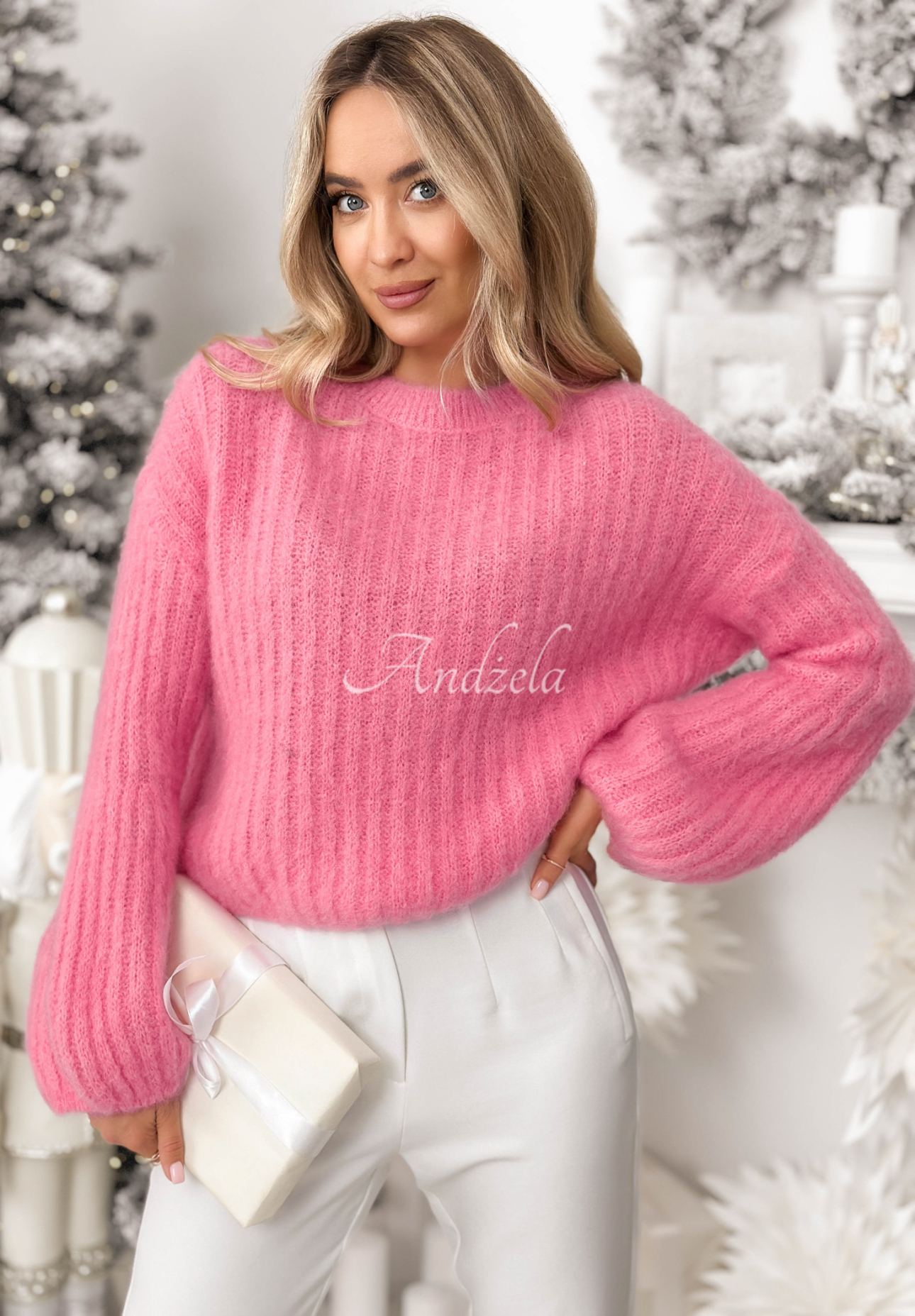 Mohérový sveter so širokými rukávmi Better Than That ružový