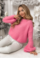 Sveter z szerokimi rękawami Better Than That ružový