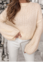 Sveter z szerokimi rękawami Better Than That ecru