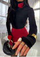 Blúzka z golfem i różami La Milla Bouquet Of Roses čierna