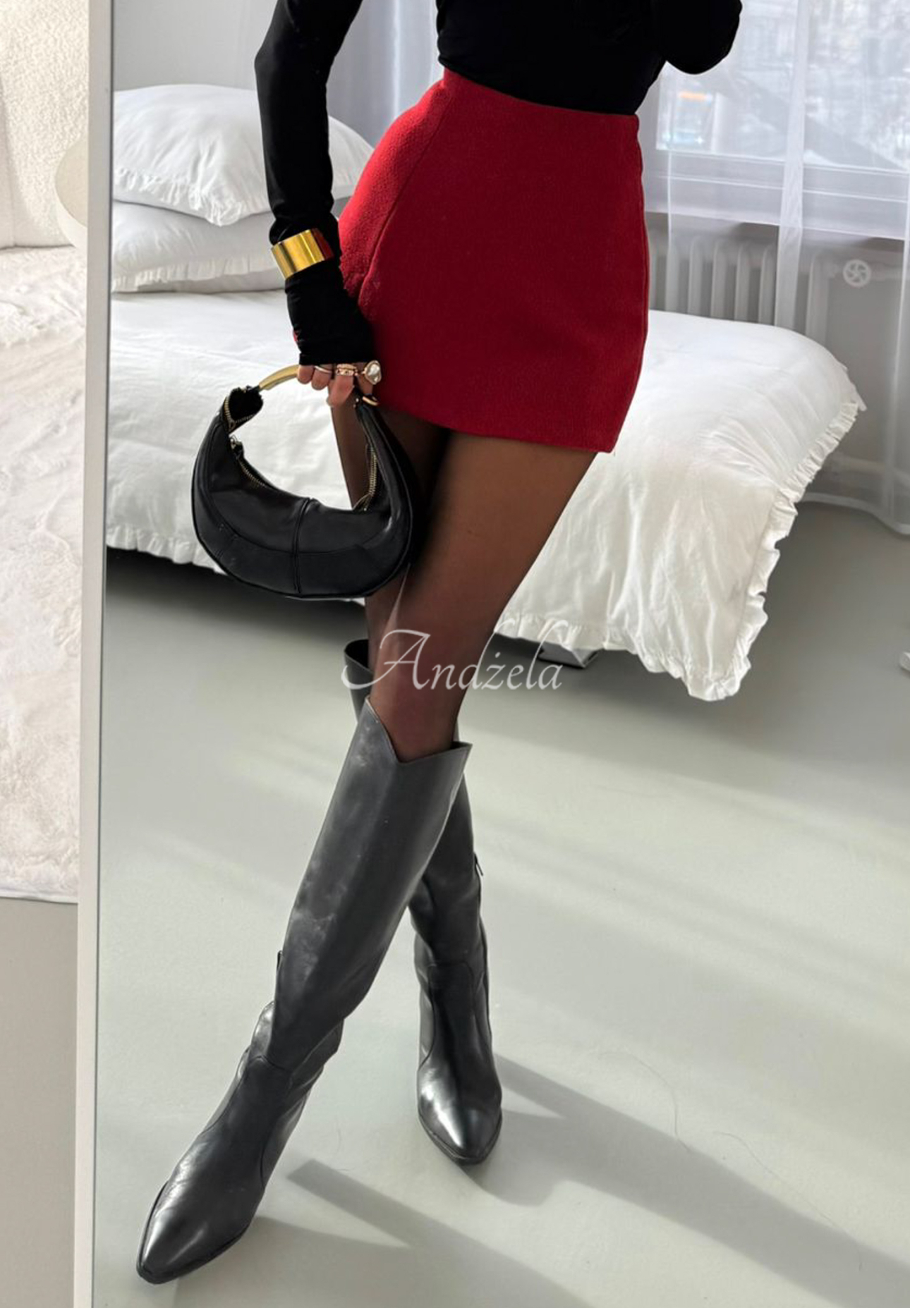 Sukňo-šortky mini s rozparkami La Milla Got My Attention červená