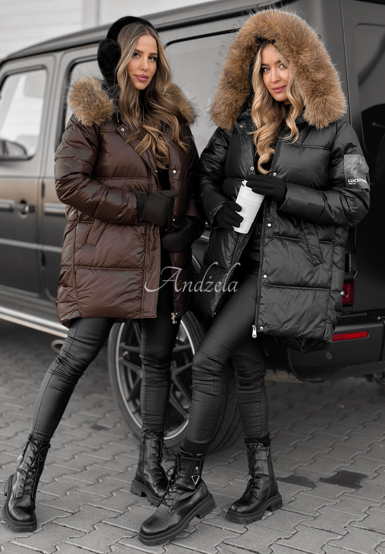 Dlhá prešívaná bunda Happy Season čokoládová