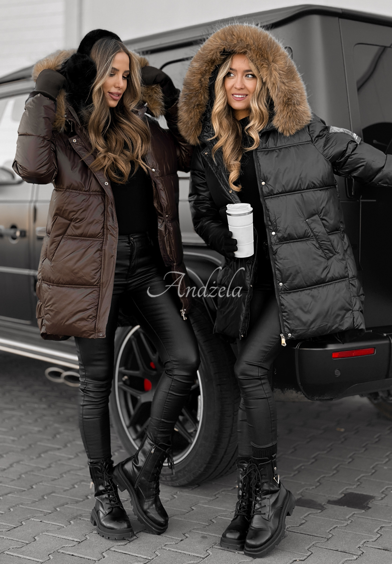 Dlhá prešívaná bunda Happy Season čierna