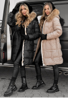 Długa Prešívaná Bunda Rivia ciemny beż