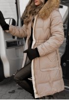 Długa Prešívaná Bunda Rivia ciemny beż