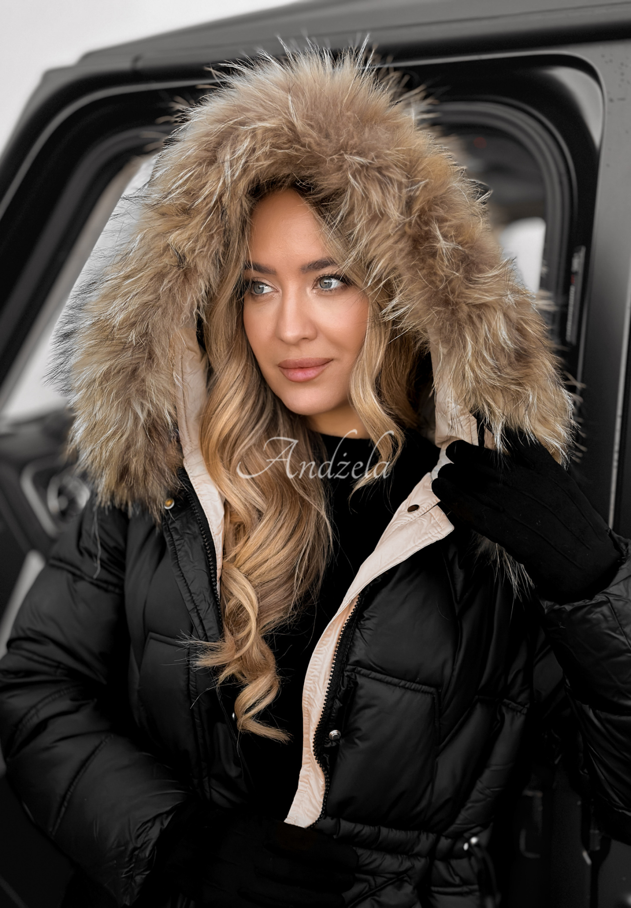 Dlhá prešívaná Bunda Rivia Černa