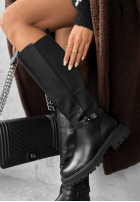 Skórzane Čižmy przed kolano Snow Creek Park čierne