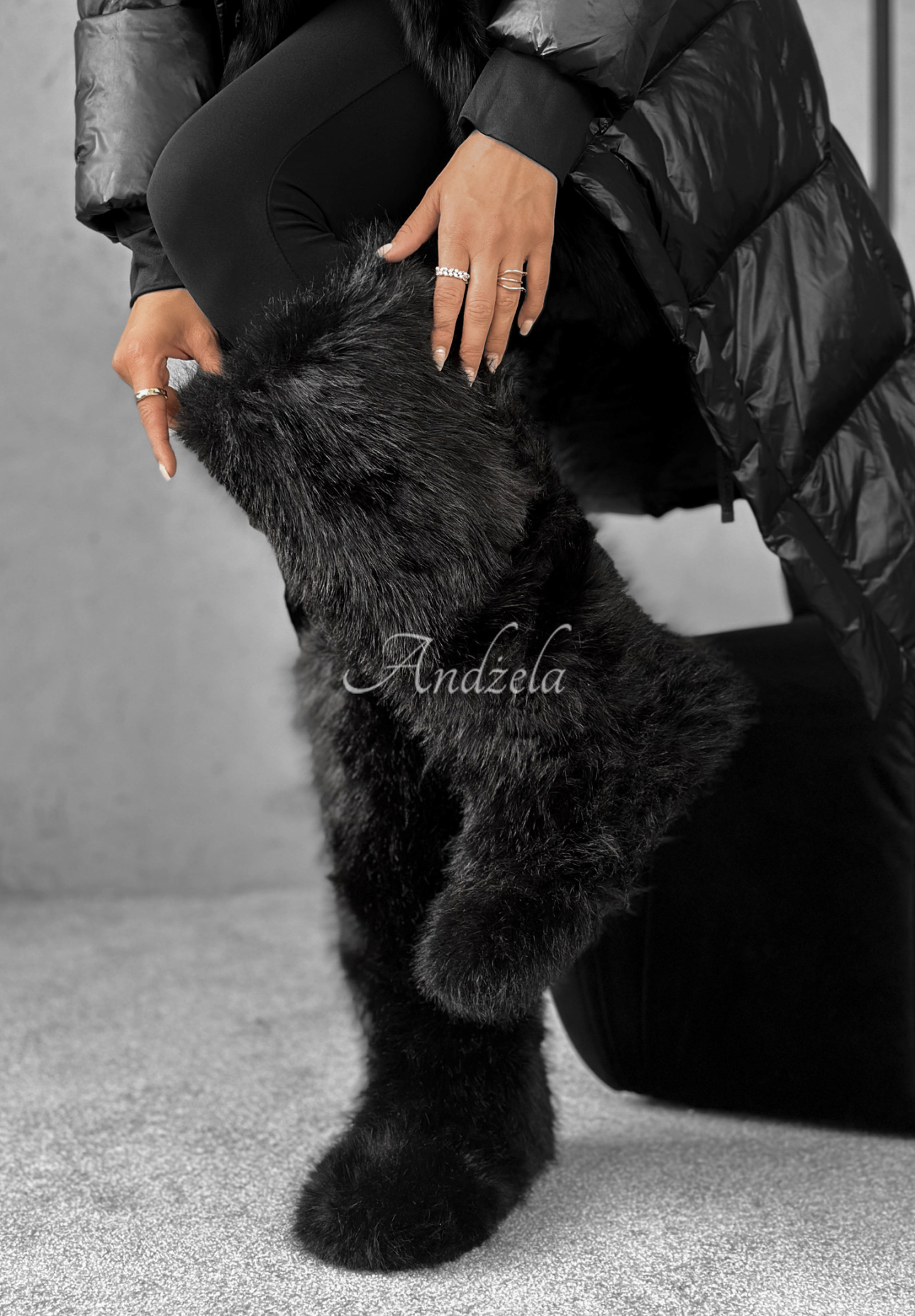 Kožušinové čižmy Grizzly Bear čierne