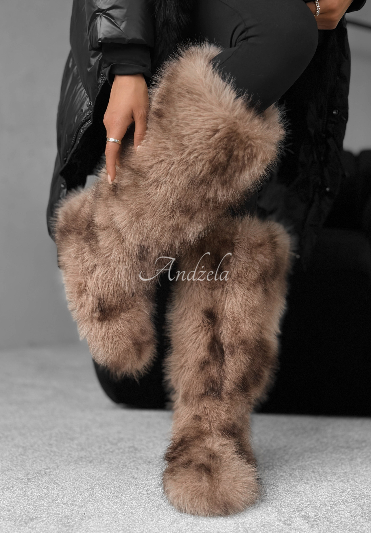 Kožušinové čižmy Grizzly Bear béžové