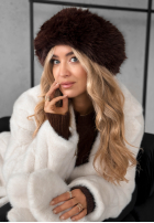 Čelenka z futerkiem Not To Allow čokoládová