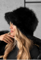 Čiapka bucket hat z futerkiem When Snow Fallls čierna