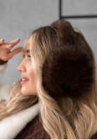 Chrániče na uši s kožušinou Warm Memories čokoládové