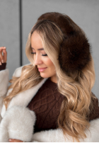 Chrániče na uši s kožušinou Warm Memories čokoládové