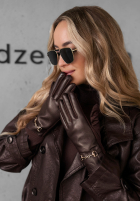 Skórzane Rukavičky  Festive Memories bordové