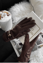 Skórzane Rukavičky  Festive Memories bordové