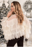 Wiskozowa Blúzka z falbankami Dating You ecru