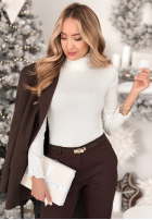 Blúzka longsleeve z golfem Your Own Luck ecru