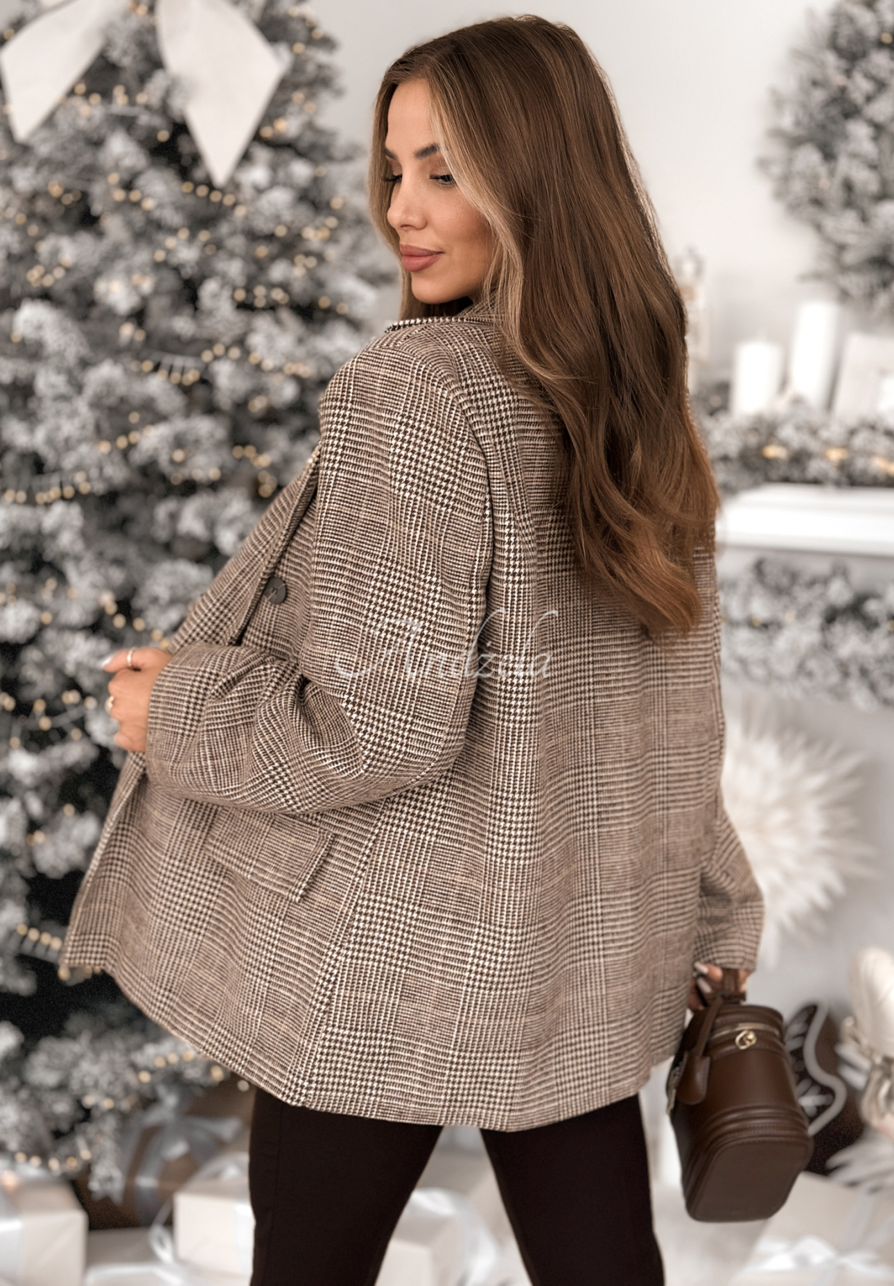 Dvojradové kárované sako One Word Only Sivá