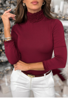 Blúzka longsleeve z golfem Your Own Luck bordová