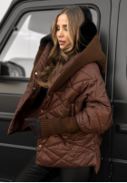 Bunda oversize s kapucňou Sancha čokoládová