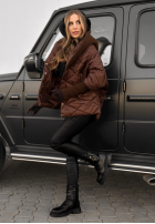 Bunda oversize s kapucňou Sancha čokoládová