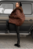 Bunda oversize s kapucňou Sancha čokoládová