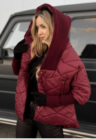 Bunda oversize s kapucňou Sancha bordová