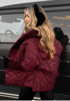 Bunda oversize s kapucňou Sancha bordová