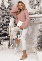 Moherowy Sveter z szerokimi rękawami Better Than That marhuľový