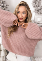 Moherowy Sveter z szerokimi rękawami Better Than That marhuľový