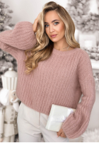 Moherowy Sveter z szerokimi rękawami Better Than That marhuľový