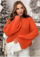 Sveter z szerokimi rękawami Better Than That oranžový