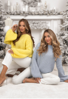 Moherowy Sveter z szerokimi rękawami Better Than That blankytný