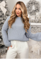 Moherowy Sveter z szerokimi rękawami Better Than That blankytný