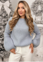 Moherowy Sveter z szerokimi rękawami Better Than That blankytný