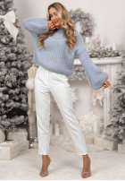 Moherowy Sveter z szerokimi rękawami Better Than That blankytný