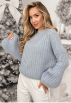 Moherowy Sveter z szerokimi rękawami Better Than That blankytný