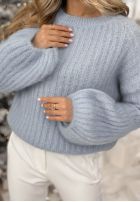 Moherowy Sveter z szerokimi rękawami Better Than That blankytný