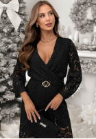 Koronkowa Šaty maxi z paskiem Back To You čierna