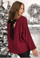 Blúzka z kokardą i kryształkami The Stars Twinkle bordová