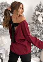 Blúzka z kokardą i kryształkami The Stars Twinkle bordová