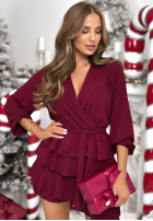 Šaty z falbankami Not Losing Me bordová