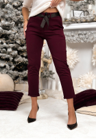 látkové Nohavice z paskiem Alone We Can bordové