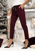 látkové Nohavice z paskiem Alone We Can bordové