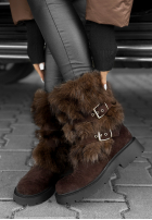 Semišové čižmy s kožušinou North Pole Escape čokoládové