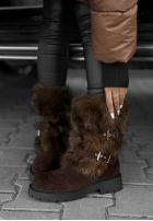 Semišové čižmy s kožušinou North Pole Escape čokoládové